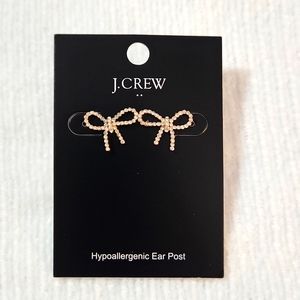 J Crew crystal bow earrings stud